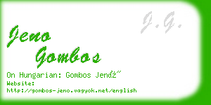 jeno gombos business card